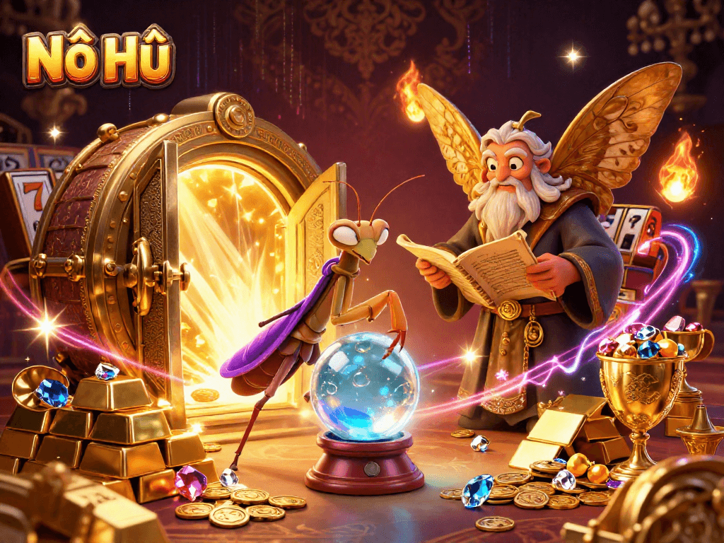 Nổ Hũ players engaging with thrilling slot games featuring vibrant prize elements and bonuses.