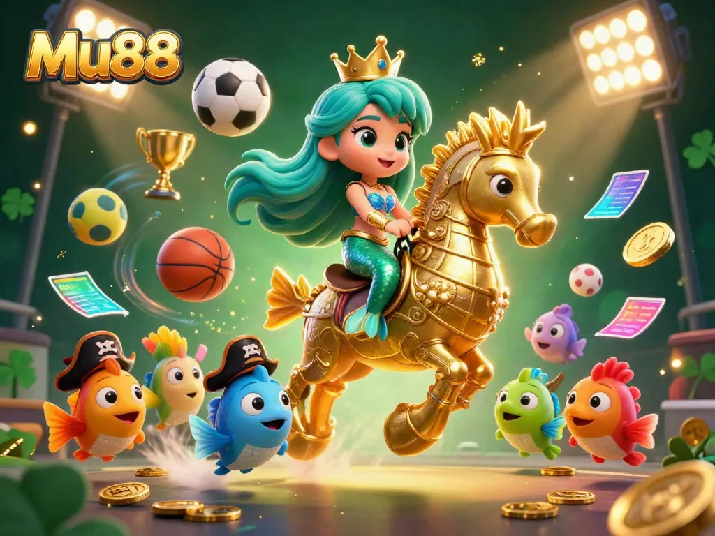 Mu88 offers thrilling gaming experiences, featuring a mermaid princess and vibrant gambling elements.