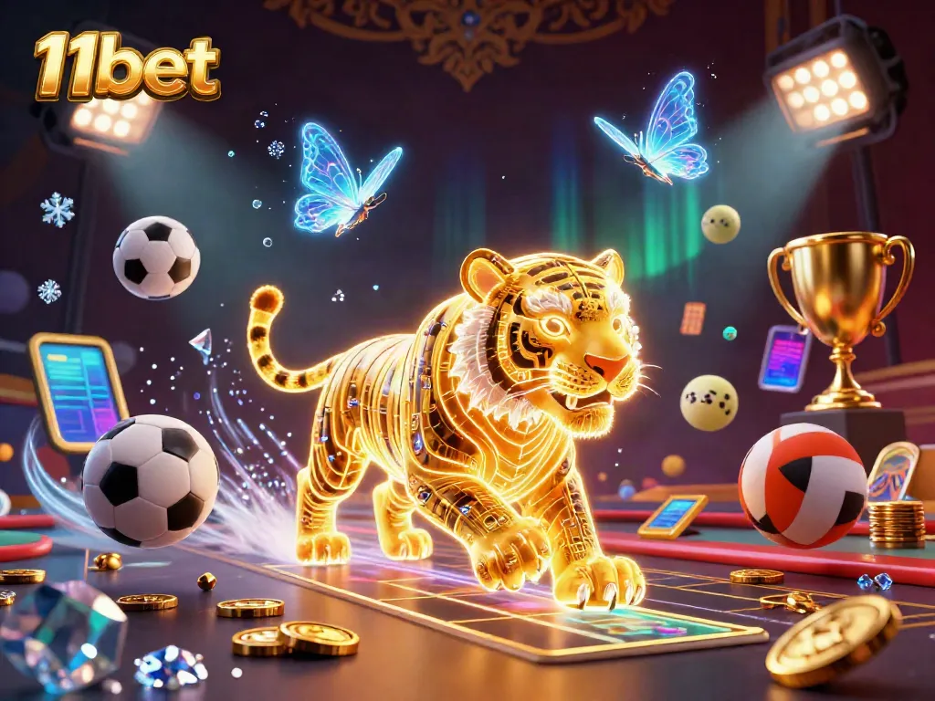 Game enthusiasts experience thrilling moments at 11bet's digital casino with unique characters and vibrant sports elements.