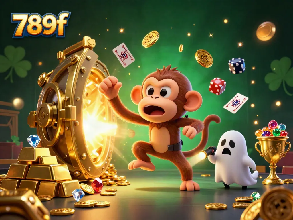 Experience the thrilling atmosphere of 789f, where playful ghosts interact with golden treasures in a vibrant casino scene.
