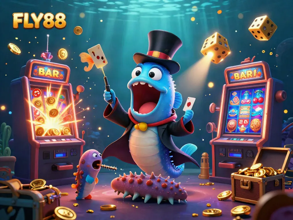 FLY88 offers thrilling casino experiences with vibrant characters and dazzling slot machines.