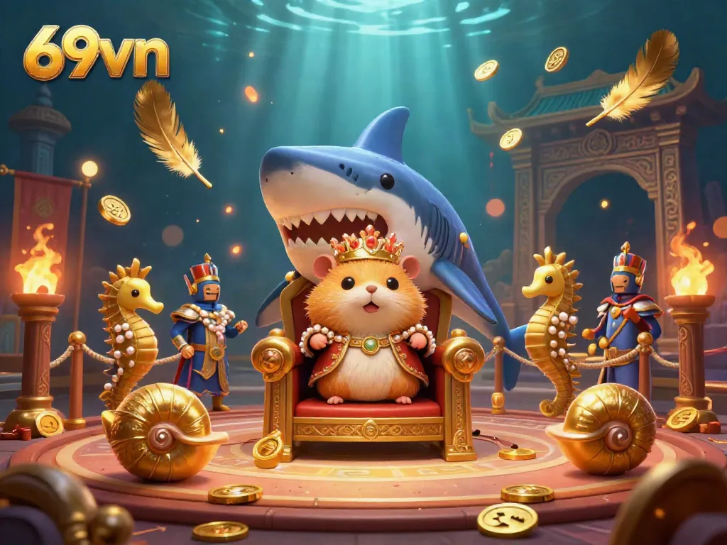 Engage in thrilling gameplay at 69vn with vibrant symbols and dynamic characters during an underwater casino adventure.
