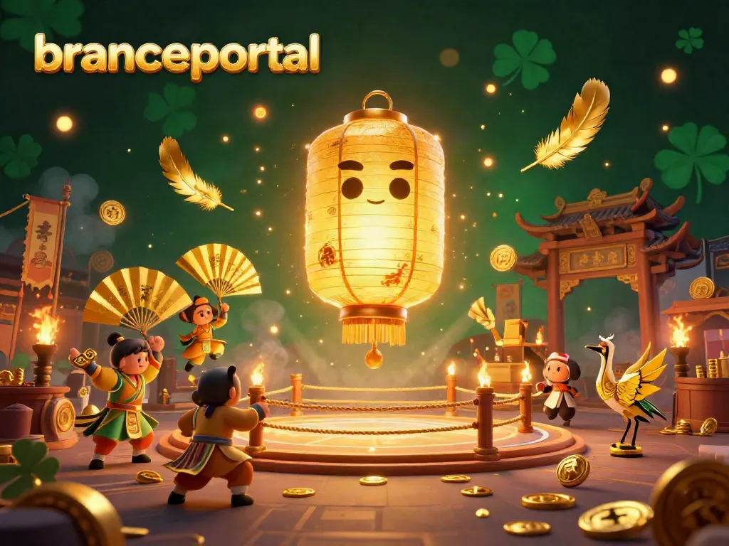 Engage with brancheportal's vibrant Asian festival casino featuring golden lanterns, warriors, and lucky symbols.