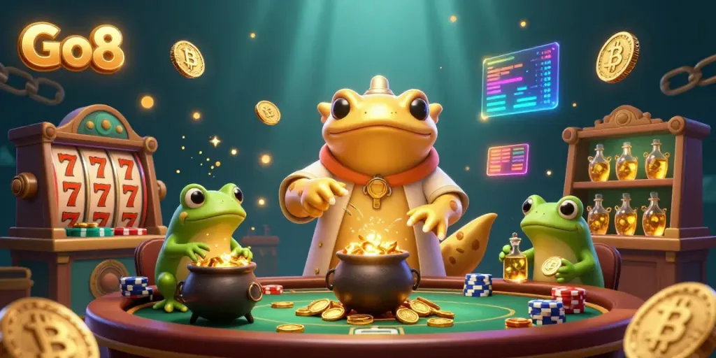 Engage with Go8 at a golden casino as enchanting creatures transform metals into coins.