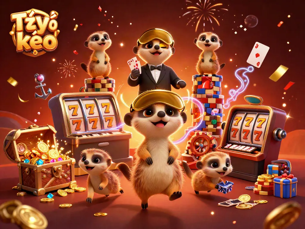 Experience thrilling Tỷ lệ kèo casino action with playful meerkats running a vibrant operation.