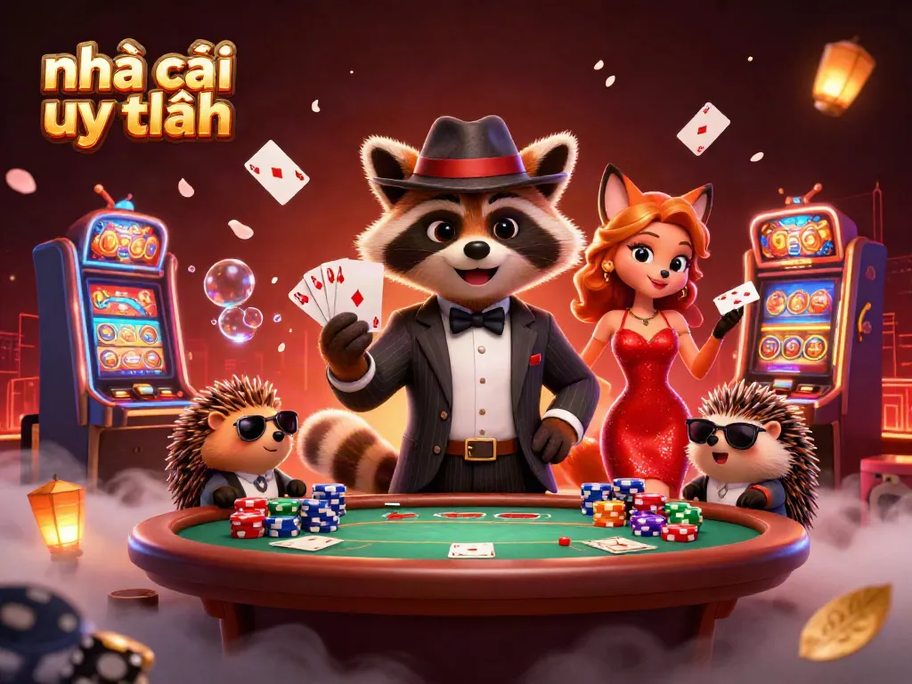 Experience excitement with nhà cái uy tín through a vibrant 3D illustration of rich casino elements.