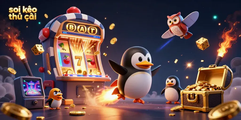 Experience thrilling insights with soi kèo nhà cái as the golden penguin navigates a vibrant casino universe.