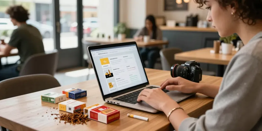Engaging online cigarette shop browsing experience featuring affordable wholesale cigarette online options.
