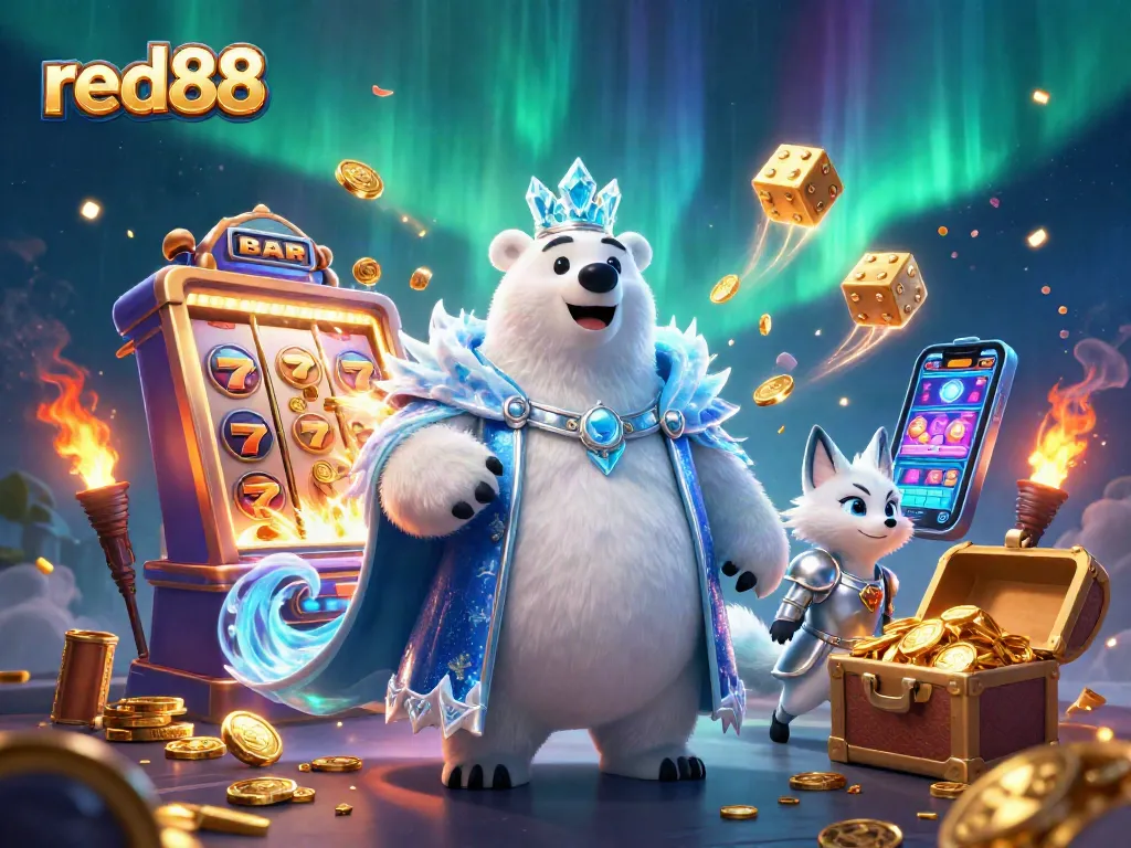 Win big at red88 with a thrilling slot machine jackpot explosion showcasing vibrant casino elements.