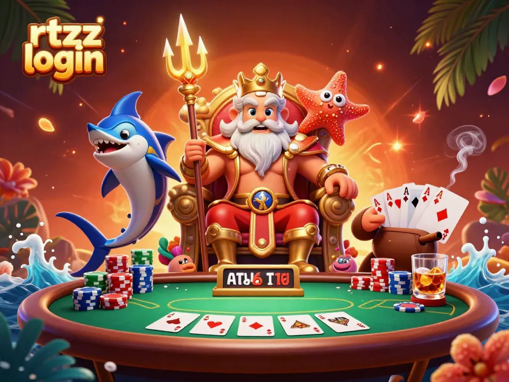 Engage in thrilling gameplay with rtzz login as Neptune leads a high-stakes poker showdown.