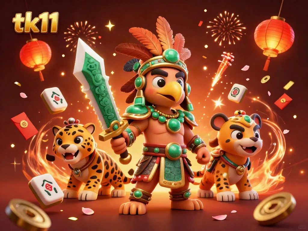 Experience the excitement of tk11 with vibrant characters and dynamic gambling elements in a rich 3D illustration.