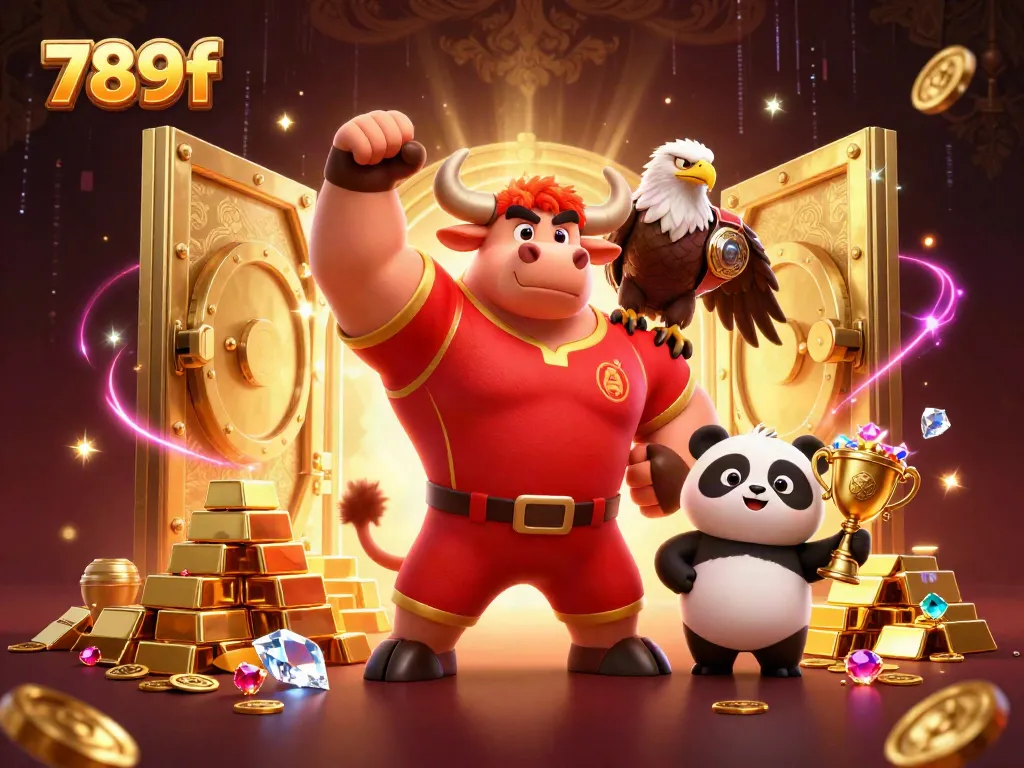 Experience thrilling wins at 789f with a vibrant 3D scene showcasing casino excitement and characters celebrating victory.