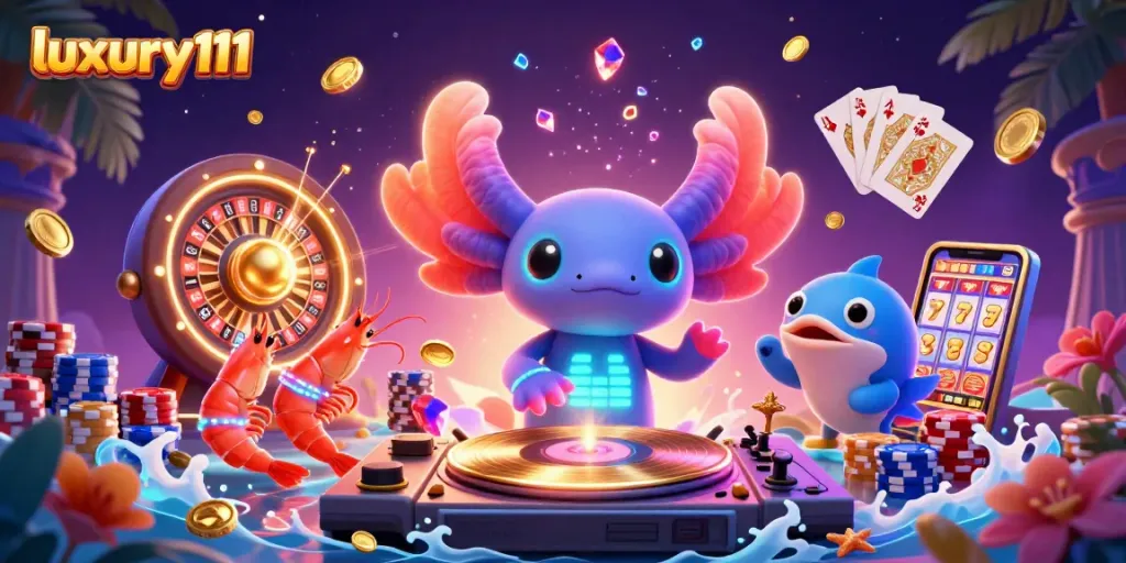Experience exciting gaming with luxury111 featuring vibrant characters and dynamic casino elements.