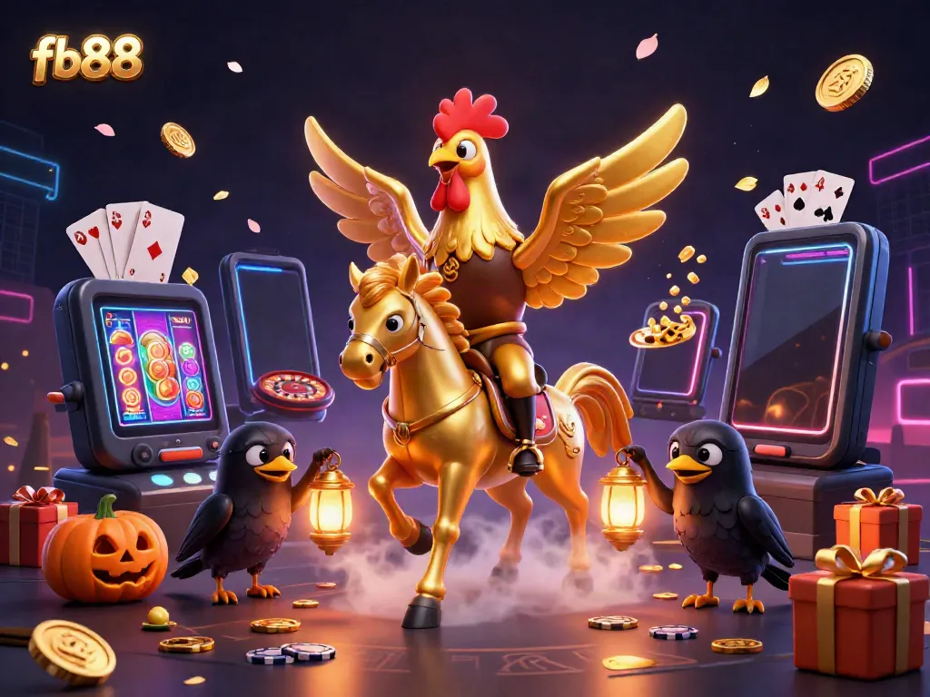 Engage in dynamic gaming at fb88's vibrant casino with characters and thrilling elements.