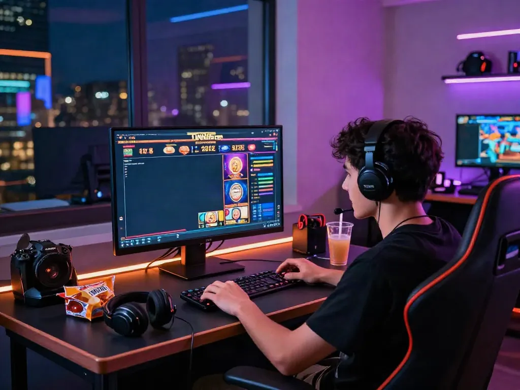 Engaging scene of a player enjoying Casino Gratuit sans depot on an online platform with vibrant graphics and a cozy atmosphere.