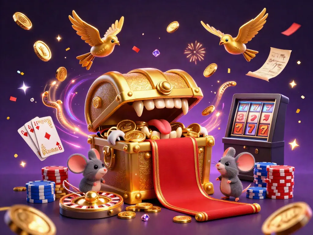 Experience thrills with 23WIN, featuring treasure chests, golden coins, and dynamic casino elements.