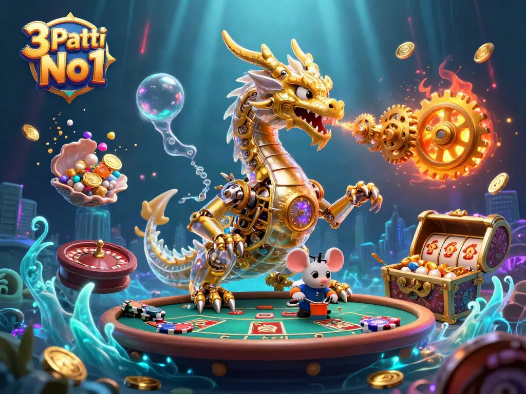 Experience thrilling gameplay in 3 Patti No1 with dynamic poker and slot elements in a casino setting.