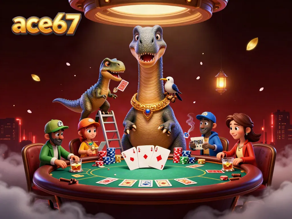 Experience the excitement of ace67 with vibrant casino elements and playful characters.