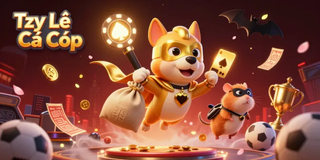 Engage with Tỷ Lệ Cá Cược while enjoying a dynamic display of sports betting excitement featuring our superhero dog.