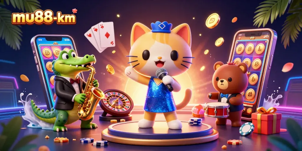 Experience thrilling games at mu88-km with vibrant characters and rich casino gaming elements.