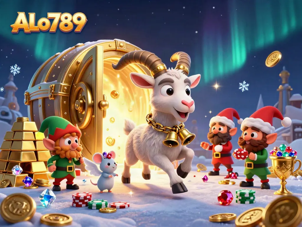 Join the festive fun with ALo789 as the Krampus goat runs a wild casino action scene!